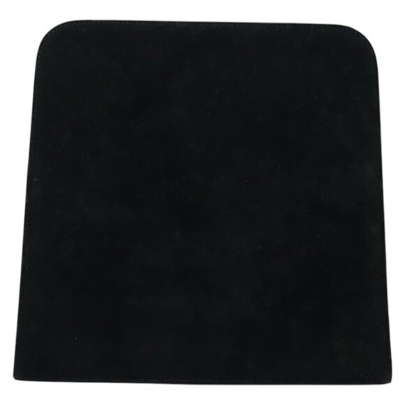 Salvatore Ferragamo Gancini Chain Shoulder Bag Suede Black Gold Auth 140965 - Picture 3 of 16